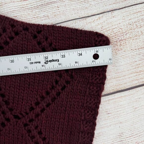 Cocogio Turtleneck Wool Blend Poncho Women's One Size Burgundy Made in Italy‎ - Picture 10 of 11